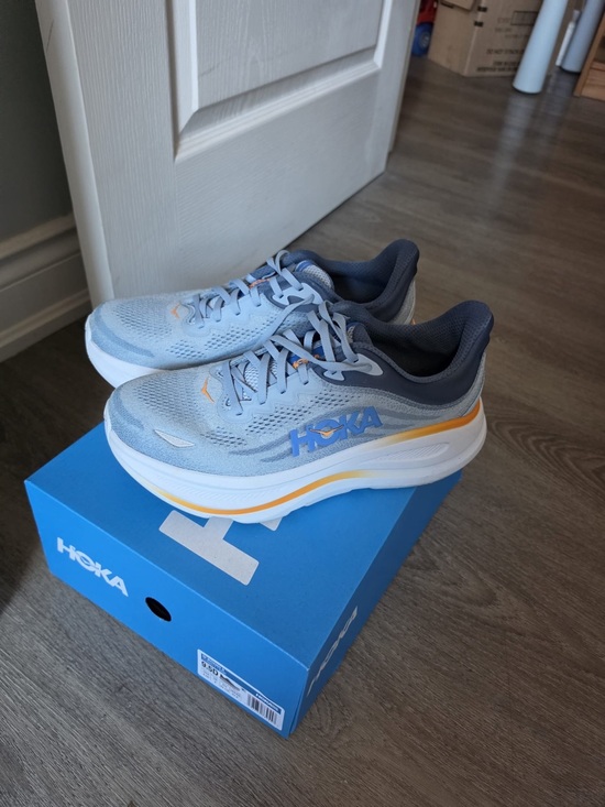 Hoka Shoes - Hoka Light Blue Running Shoes with Yellow Accent